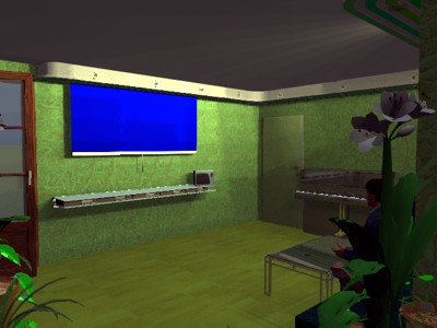 Wohnzimmerkino als Simulation - Sicht auf Braun Atelier Anlage
